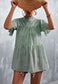 Ruffle Neck Tiered Light Blouse