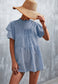 Ruffle Neck Tiered Light Blouse