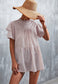 Ruffle Neck Tiered Light Blouse