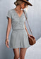 Lace Trim Surplice Neck Romper