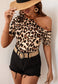 Round Neck Shoulder Cutout Shirt