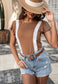 Lace Trim Flutter Sleeve Blouse
