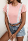 Lace Trim Flutter Sleeve Blouse