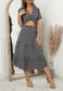 Gingham Print Twist Front Dress