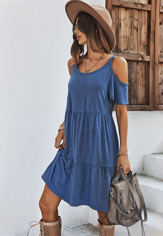 Cold Shoulder Tiered Dress