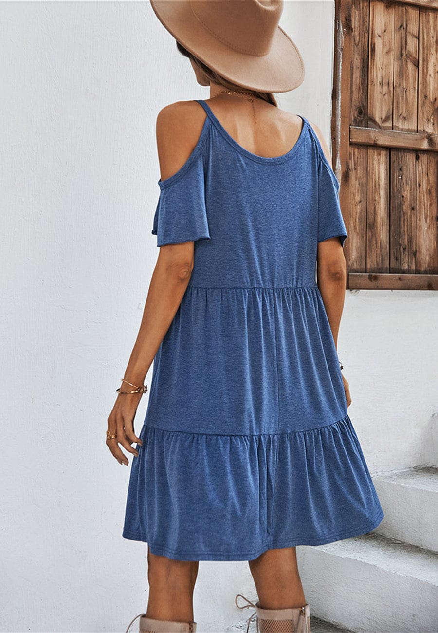 Cold Shoulder Tiered Dress