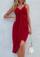 Plunge Neck Draped Dress
