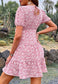 Puff Sleeve Ruffle Dress