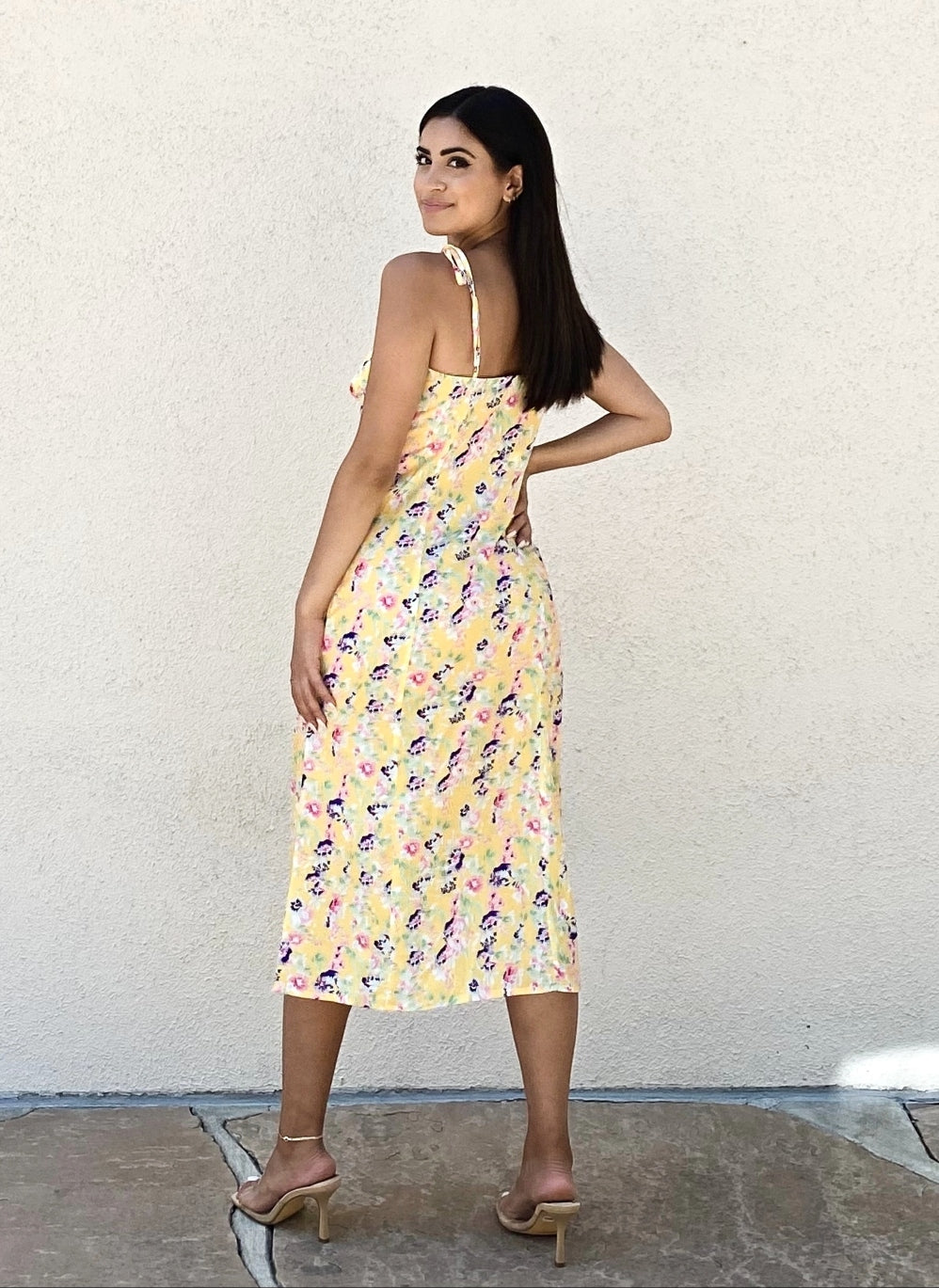 Summer Floral High Slit Dress