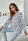 Classic V Neck Floral Blouse
