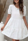Puff Sleeve Tiered Shift Dress