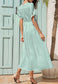 V Neck Tie Sleeve Dress