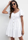 Solid Button Down Tiered Dress