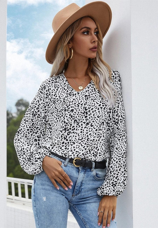 Leopard Print Long Sleeve Top