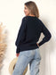Patterned Knit Bishop Sleeve Cardigan