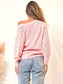 Patterned Knit Bishop Sleeve Cardigan