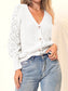 Patterned Knit Bishop Sleeve Cardigan