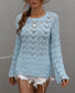 Patterned Knit Bell Sleeve Sweater