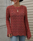 Patterned Knit Bell Sleeve Sweater