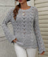 Patterned Knit Bell Sleeve Sweater