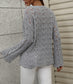 Patterned Knit Bell Sleeve Sweater