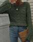 Patterned Knit Bell Sleeve Sweater