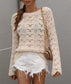 Patterned Knit Bell Sleeve Sweater