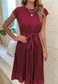 Pleated Detailed Belted Dress