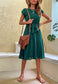 Pleated Detailed Belted Dress