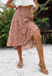 Printed Asymmetrical Hem Skirt