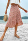 Printed Asymmetrical Hem Skirt