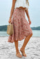 Printed Asymmetrical Hem Skirt