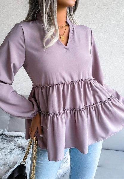 Bishop Sleeve Tiered Blouse