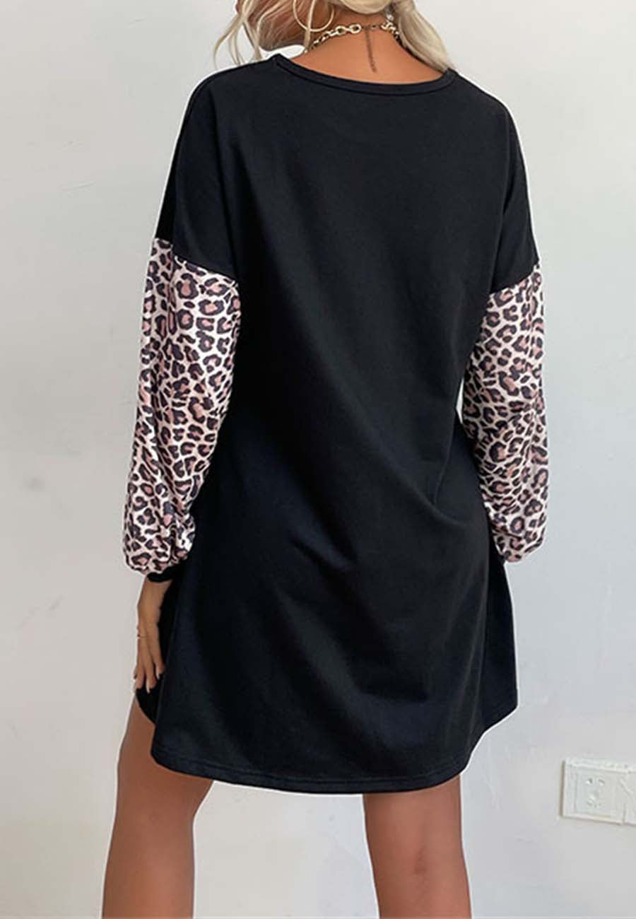 Two Tone Leopard Print Dress