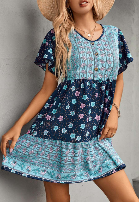 Flutter Sleeve Boho Dress