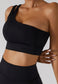 Asymmetrical One Shoulder Double Strap Sports Bra Tank