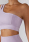 Asymmetrical One Shoulder Double Strap Sports Bra Tank