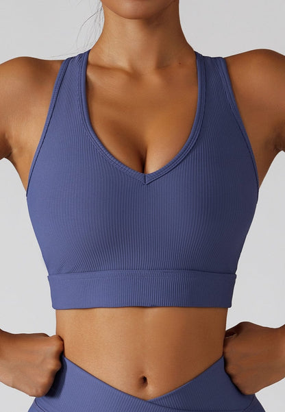 Textured Scoop Longline Sports Bra Tank