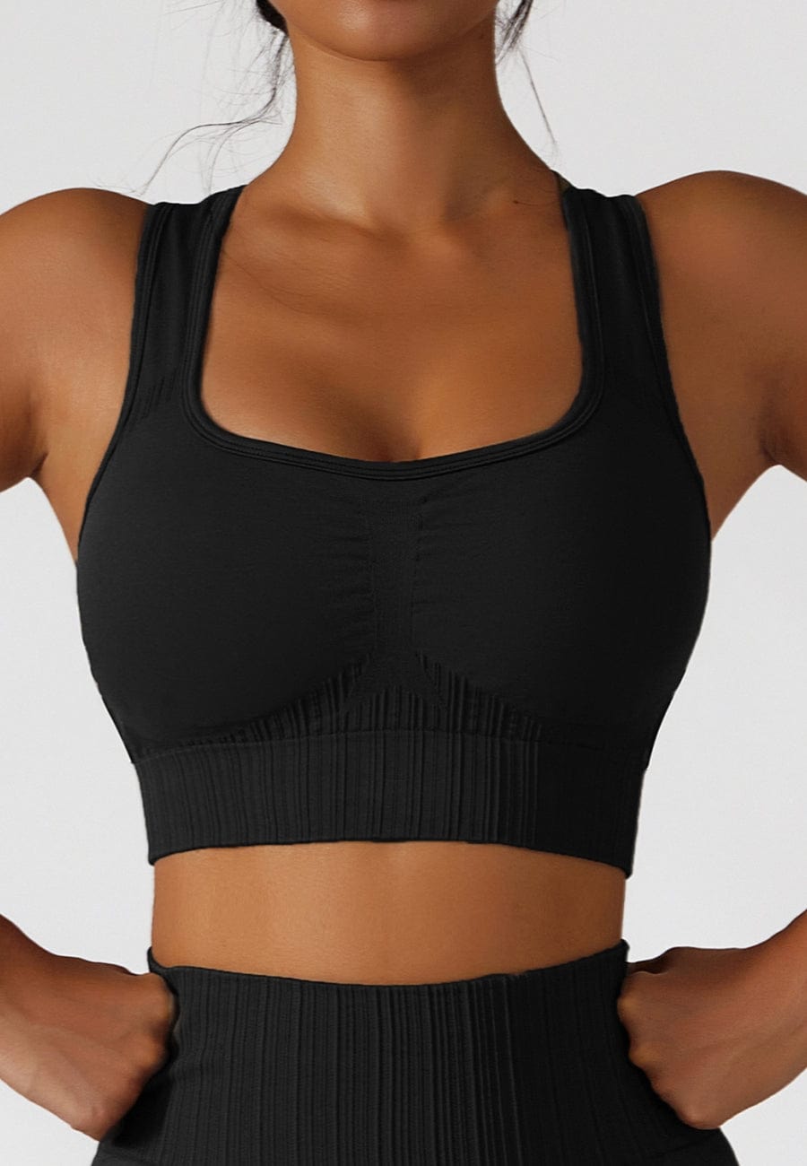 Scoop Neckline Workout Sports Bra