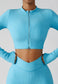 Sculpting Cropped Zip High Collar Jacket