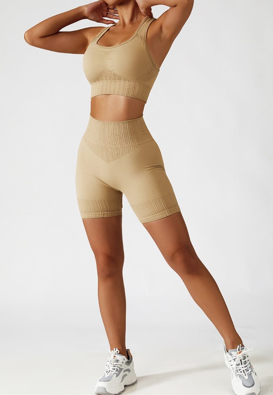 Racerback Sports Bra & Sculpting High Waist Shorts Set