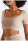 Square Neck Cropped Fitness Top