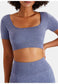 Square Neck Cropped Fitness Top