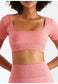 Square Neck Cropped Fitness Top