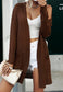 Solid Color Geometric Knit Cardigan