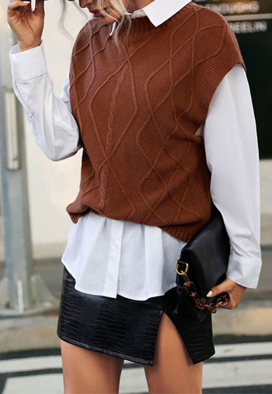 Cable Knit Fall Vest