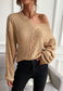 Solid Cable Knit Long Sweater