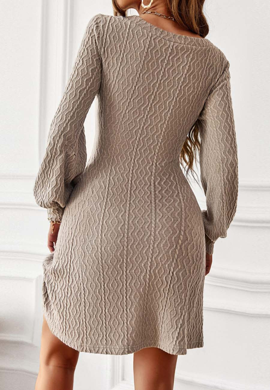 Textured Cable Knit Sweater Dress