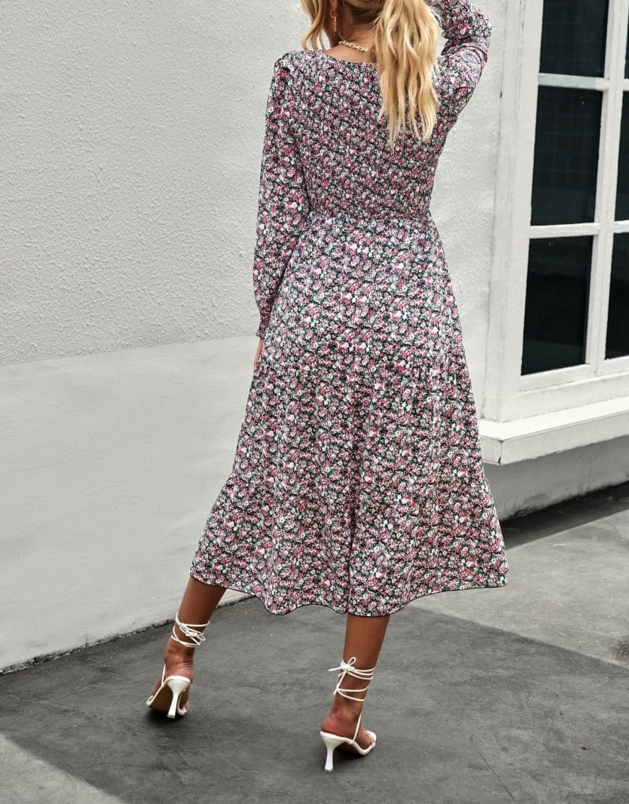 Vintage Floral Long Sleeve Dress