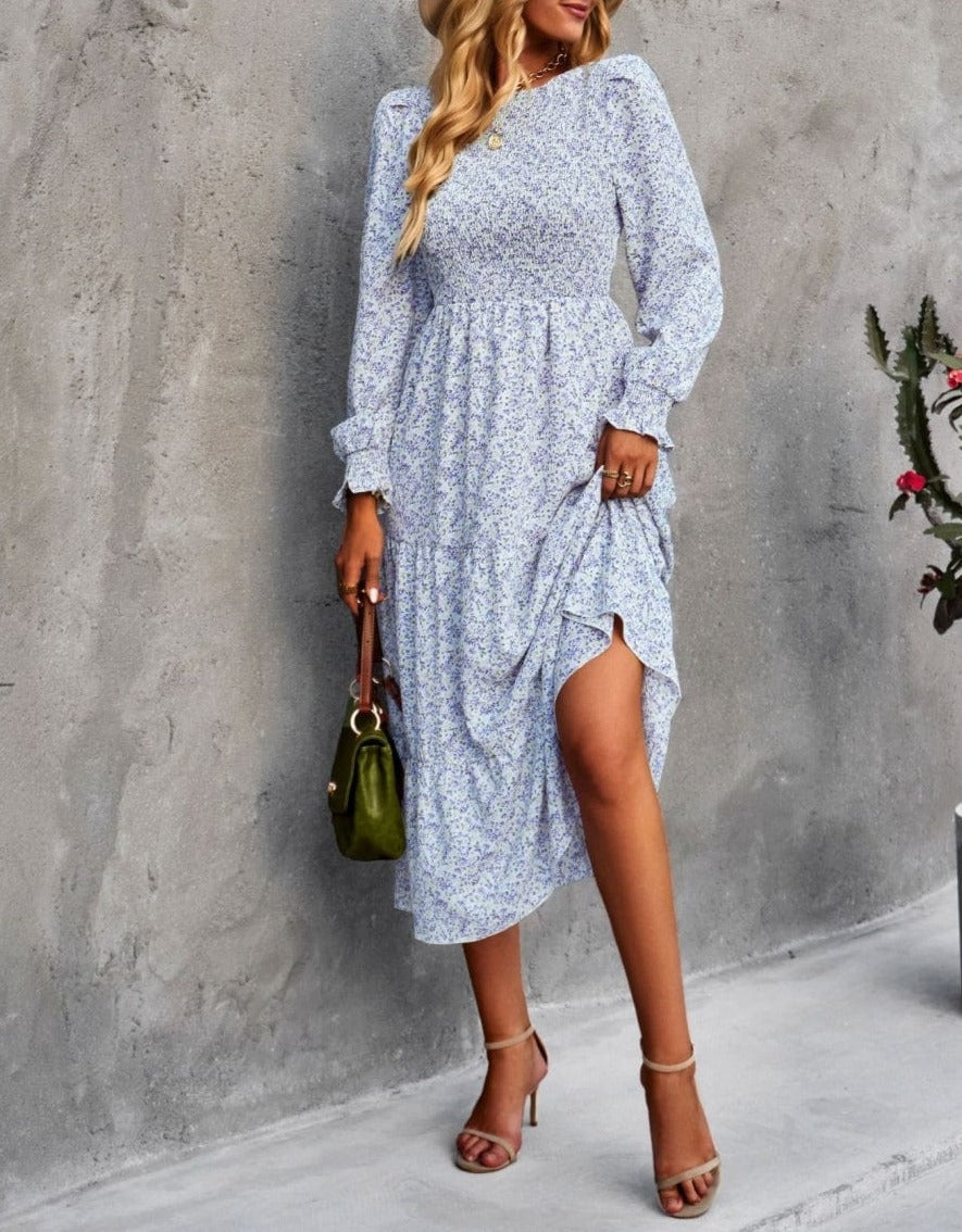 Vintage Floral Long Sleeve Dress